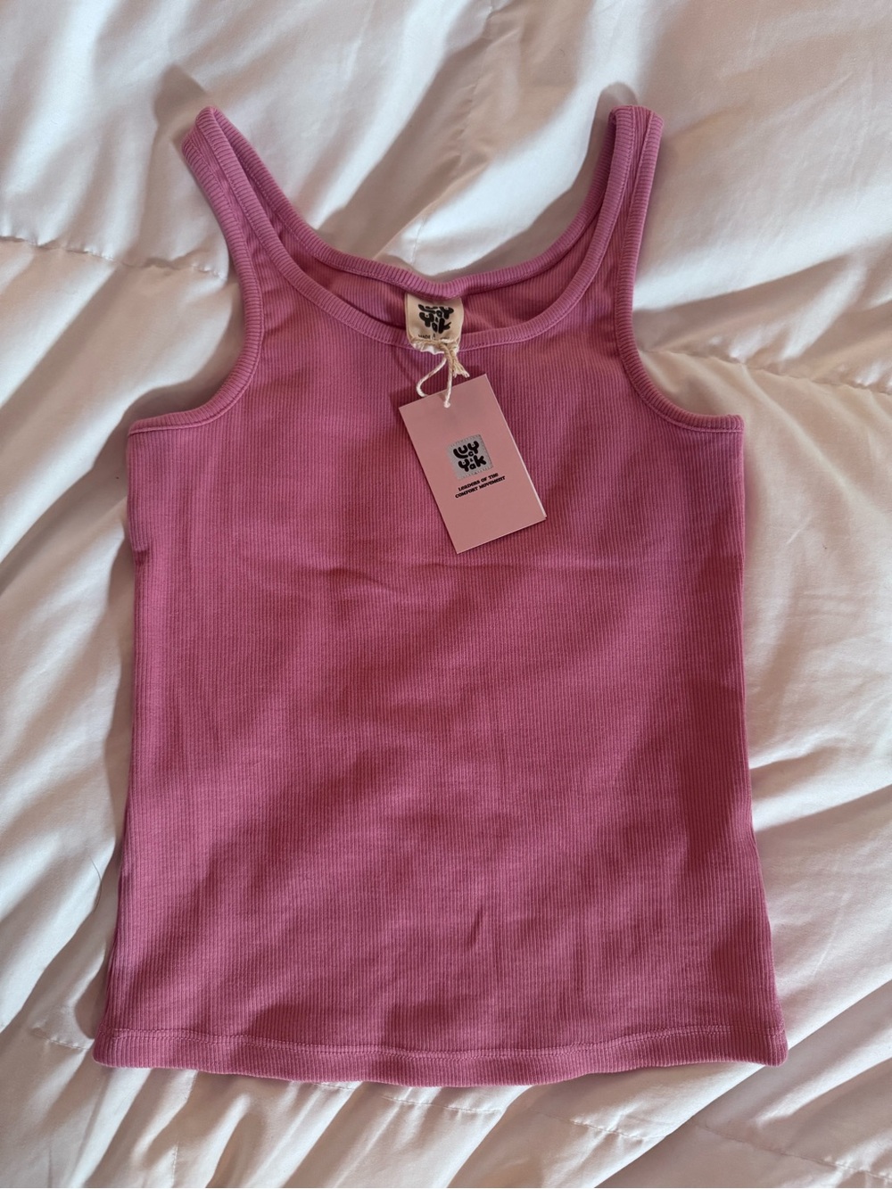 Lucy and Yak Tully Ribbed Tank Top, Ponk, Size Small, NWT